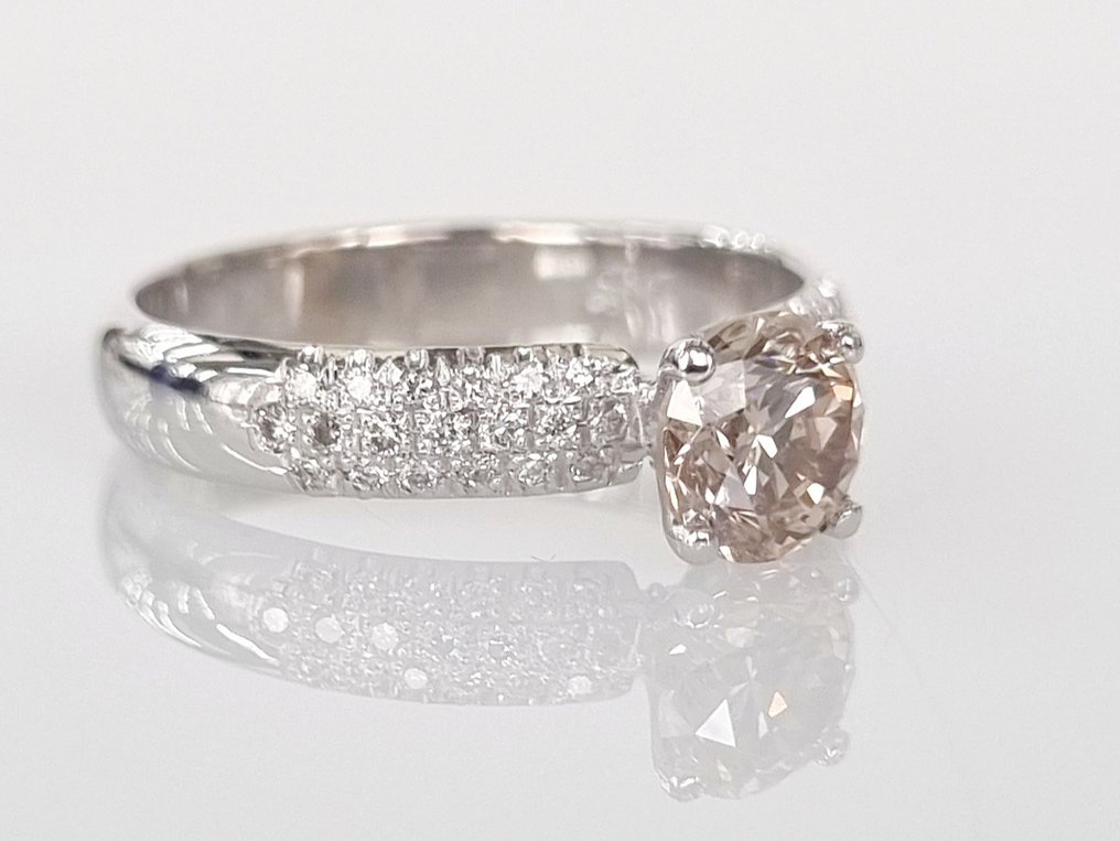 Jegygyűrű - 14 kt. Fehér arany -  1.03 tw. Gyémánt  (Természetes) #2.1