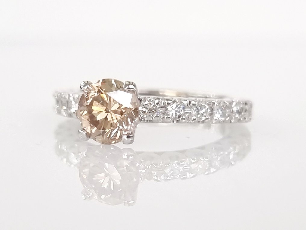 订婚戒指 - 14K包金 白金 -  1.38ct. tw. 钻石  (天然) #3.1