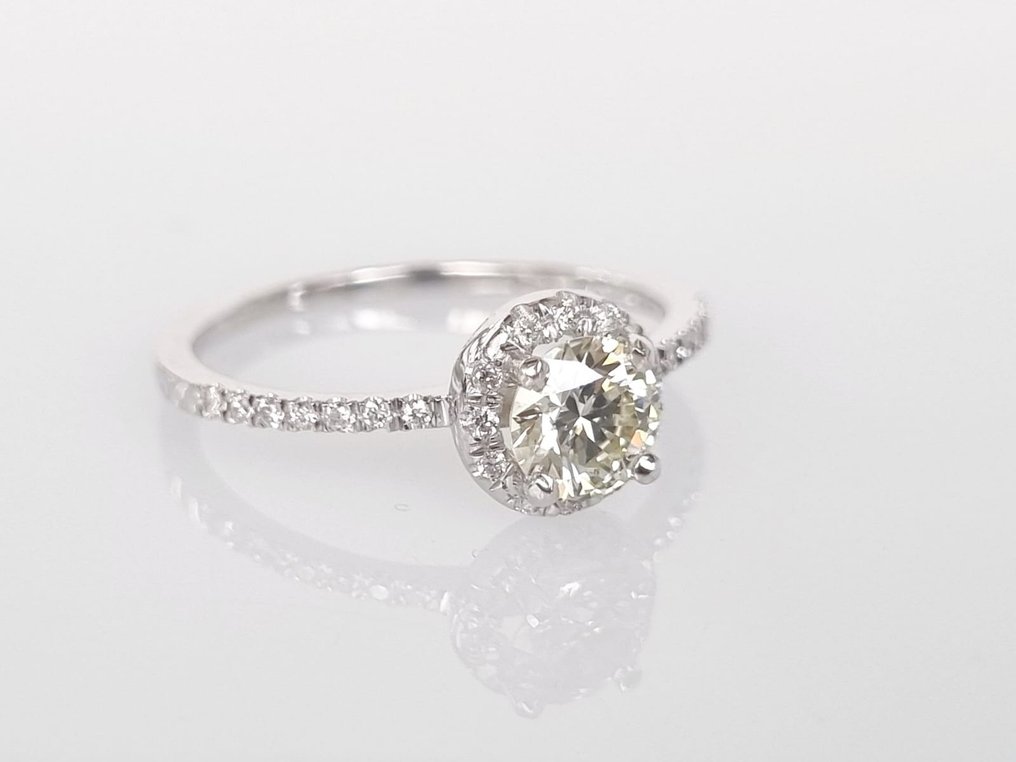 Anel de noivado Ouro branco Diamante  (Natural) - Diamante #2.1