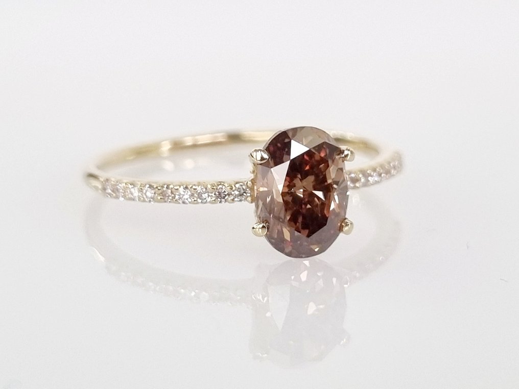 订婚戒指 - 14K包金 黄金 -  1.17ct. tw. 钻石  (天然) #2.1