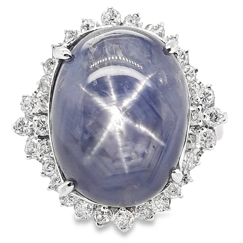 Ring Platin Sternsaphir - Diamant  #1.1