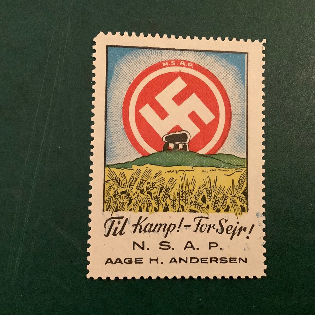 Empire allemand 1944 - Vignette de propagande pour le Danemark : NSAP til kamp - fur sejr #1.1