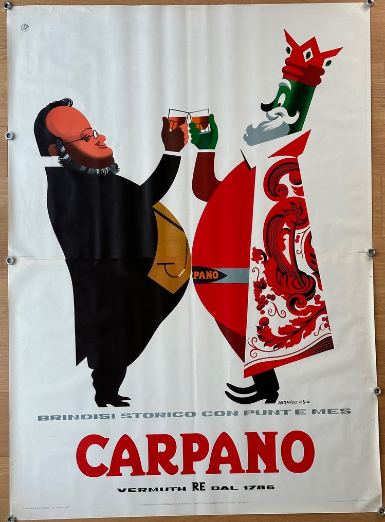 Armando Testa - Armando Testa - poster pubblicitario- carpano brindisi con cavour-armando testa - Anni ‘50 #1.1