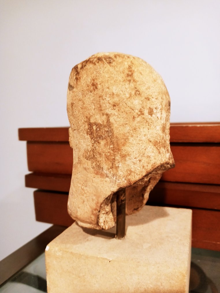 zypriotisch Terracotta Kopf eines Kouros - 11.4 cm #3.2