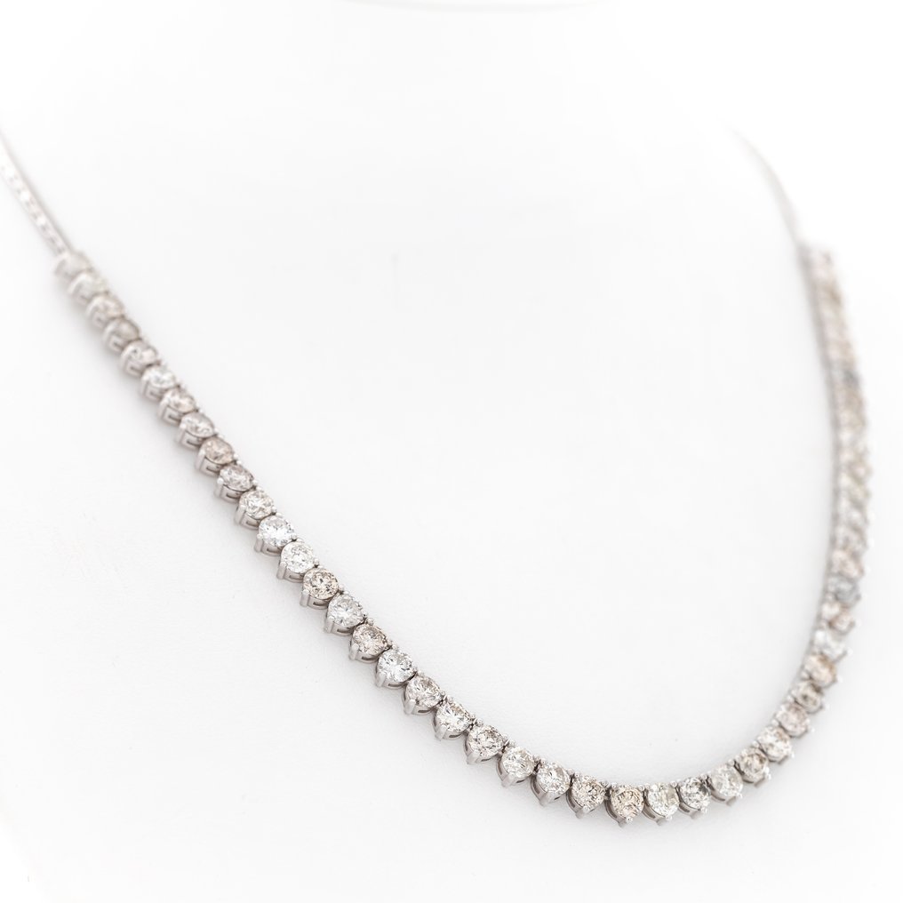 Necklace White gold -  11.50 tw. Diamond  (Natural) #3.2