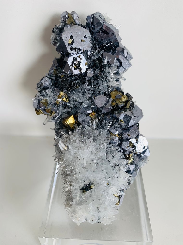 Galena Kristalle auf Muttergestein - Höhe: 9.2 cm - Breite: 6 cm- 200 g - (1) #1.1