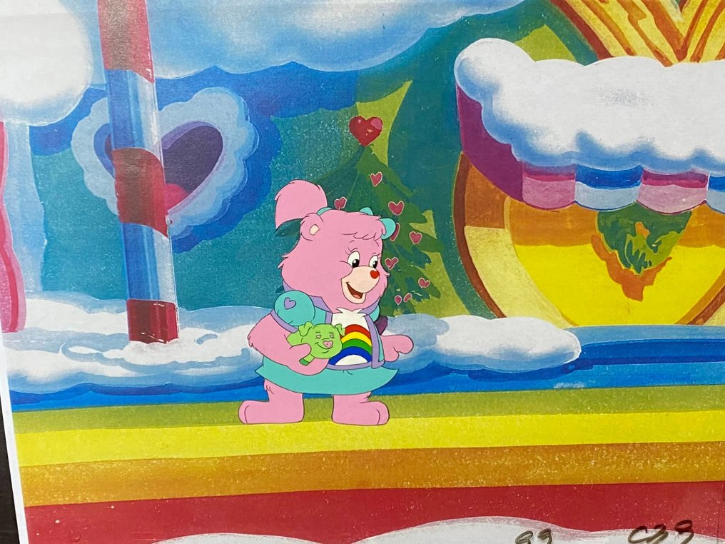 Care Bears (TV series, 1985) - 1 Original Animation Cel, med tryckt bakgrund #2.2