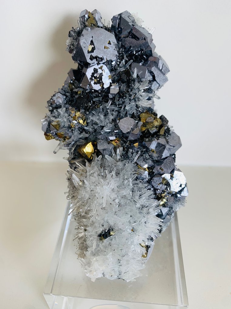 Galena Kristalle auf Muttergestein - Höhe: 9.2 cm - Breite: 6 cm- 200 g - (1) #2.1