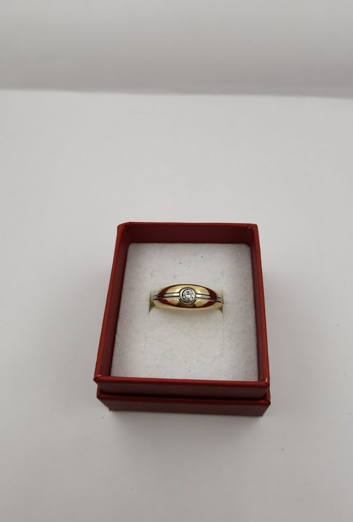 Δαχτυλίδι - 18 καράτια Κίτρινο χρυσό, Λευκός χρυσός Διαμάντι  (Φυσικό) #1.2