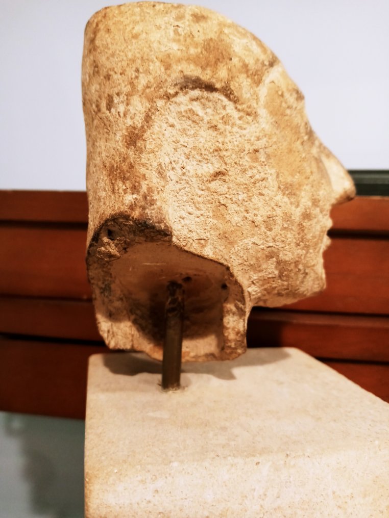 zypriotisch Terracotta Kopf eines Kouros - 11.4 cm #3.1
