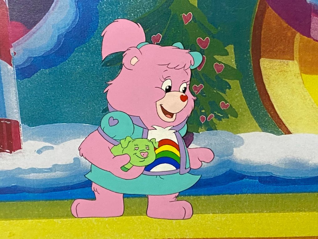 Care Bears (TV series, 1985) - 1 Original Animation Cel, med tryckt bakgrund #3.2