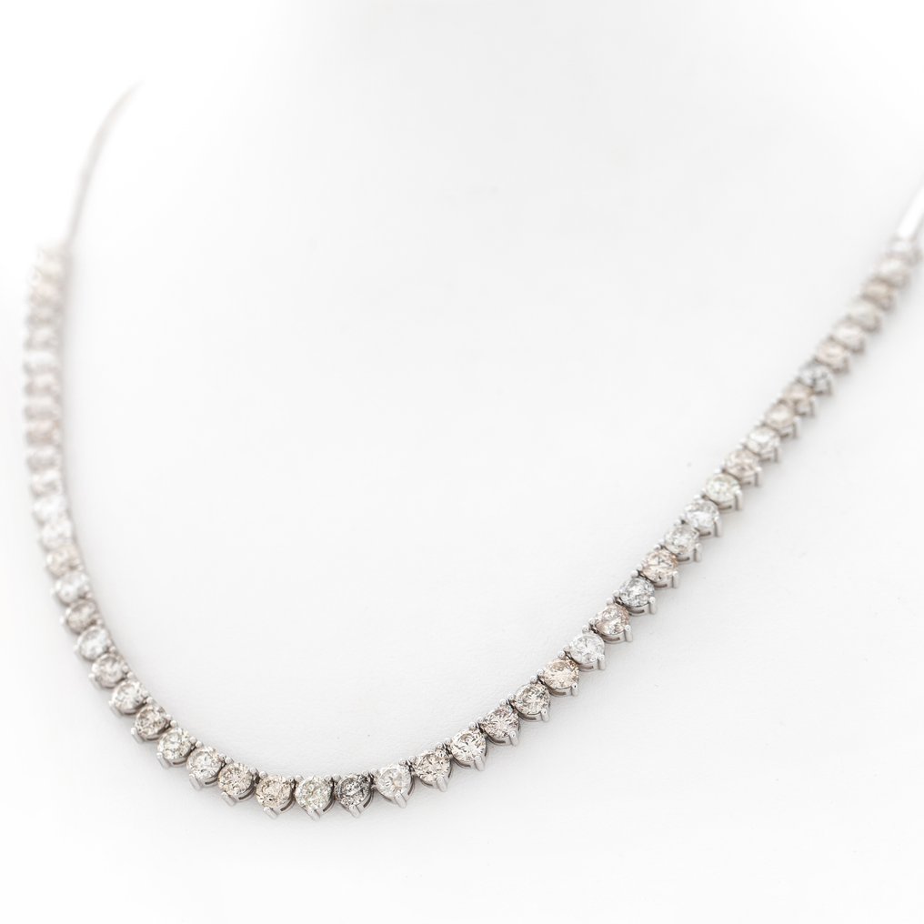 Necklace White gold -  11.50 tw. Diamond  (Natural) #3.1