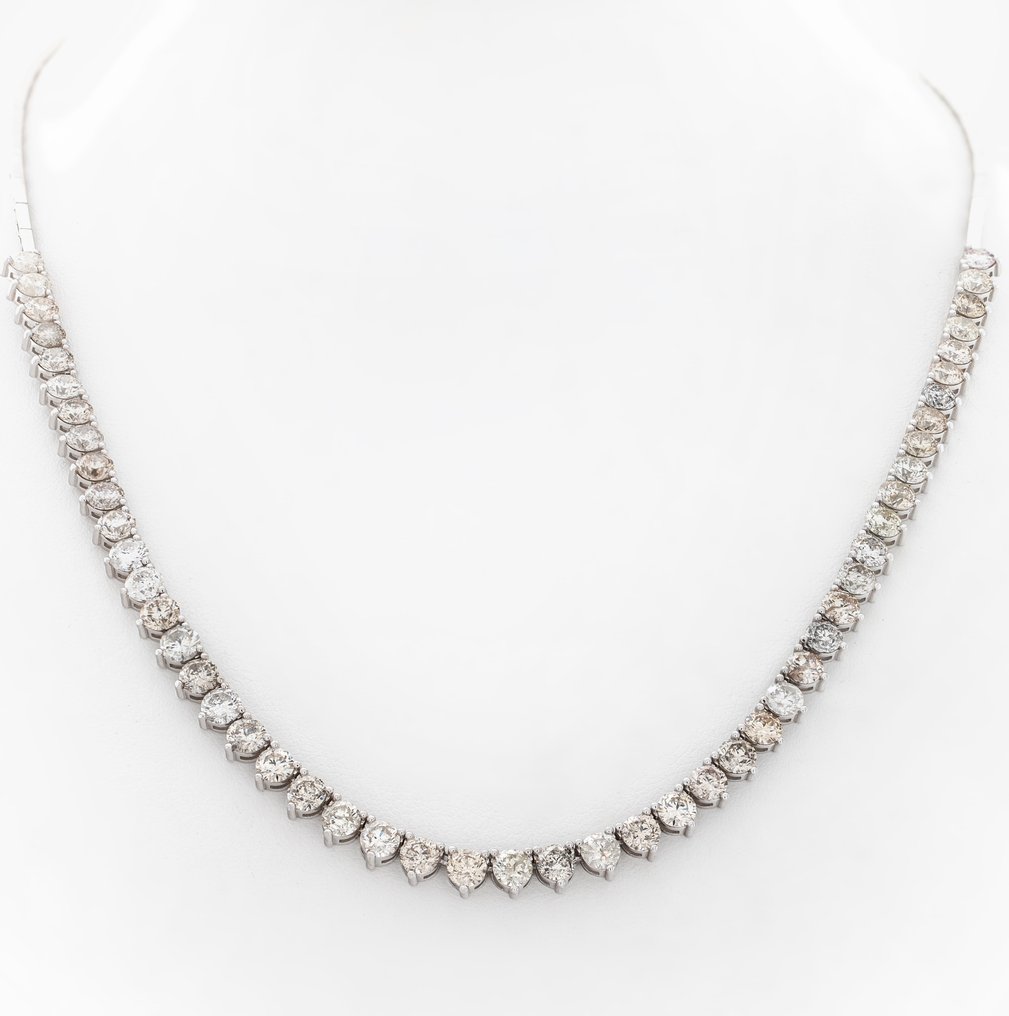 Necklace White gold -  11.50 tw. Diamond  (Natural) #1.1