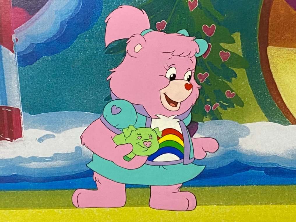Care Bears (TV series, 1985) - 1 Original Animation Cel, med tryckt bakgrund #1.1