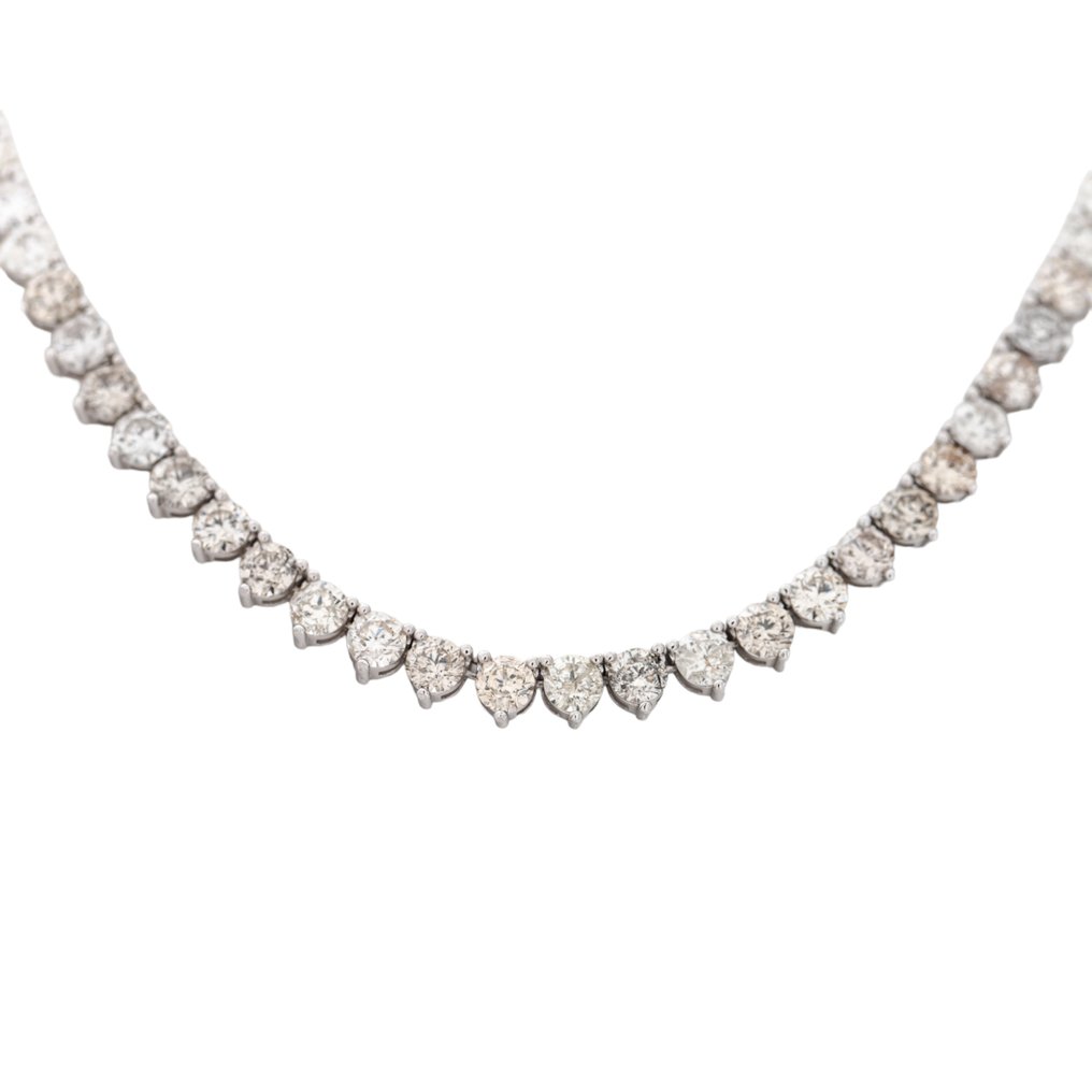 Necklace White gold -  11.50 tw. Diamond  (Natural) #1.2