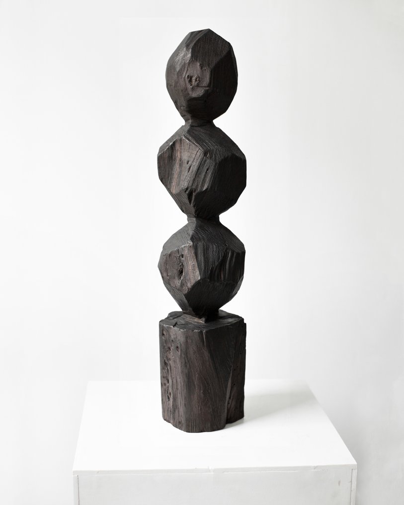 R Khavro - Skulptur, Column (Unique) - 73 cm - Holz, Akazie - 2023 #1.1