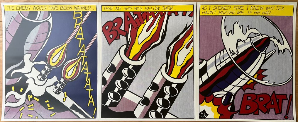 Roy Lichtenstein (after) - Poster Trittico As I Opened Fire- Roy Liechtenstein (after) - Década de 1980 #1.1