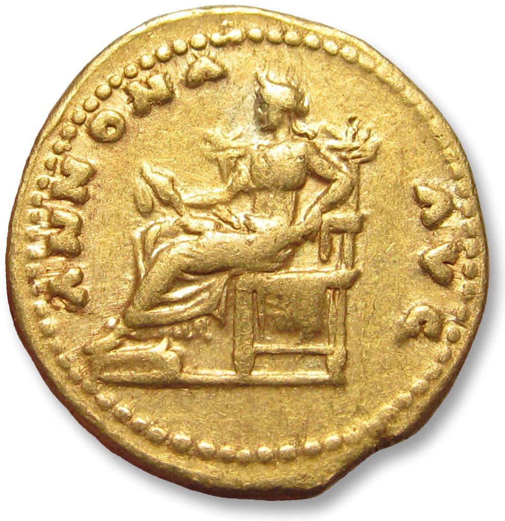 罗马帝国. 维斯帕西安 （公元 69-79）. Aureus Rome mint 77-78 A.D. - ANNONA AVG reverse - nicely centered #1.2