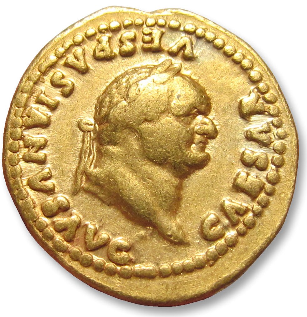 Römisches Reich. Vespasian (69-79 n.u.Z.). Aureus Rome mint 77-78 A.D. - ANNONA AVG reverse - nicely centered #1.1