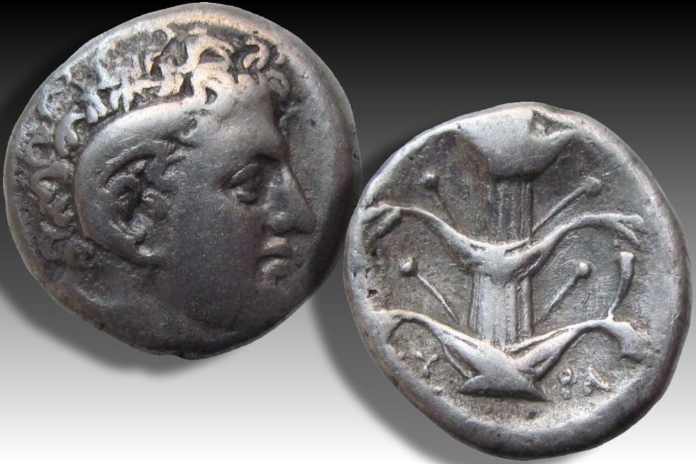 Cirenaica, Cirene. Didrachm time of Magas circa 294-275 B.C. - variety with cornucopiae symbol - EX CNG Triton XXVI, with ticket #2.1