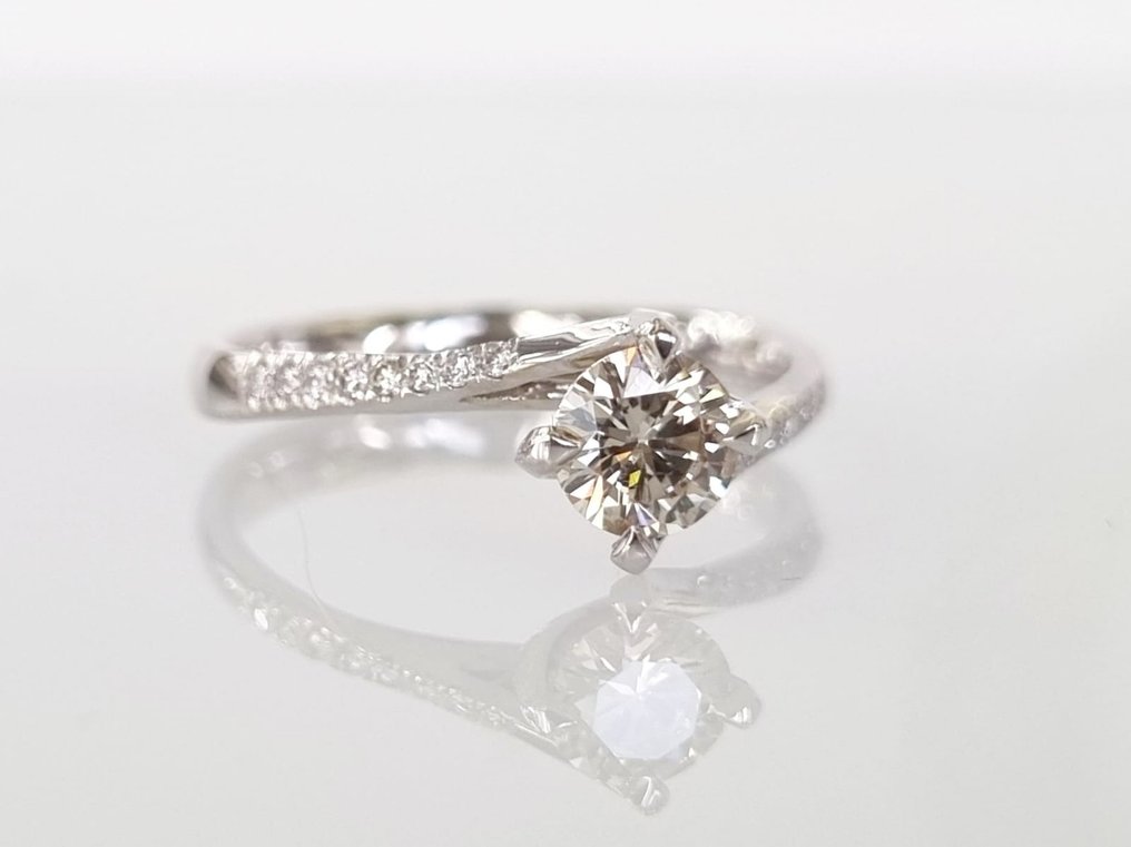 Engagement ring - 14 kt. White gold -  0.55ct. tw. Diamond  (Natural) - Diamond #2.1