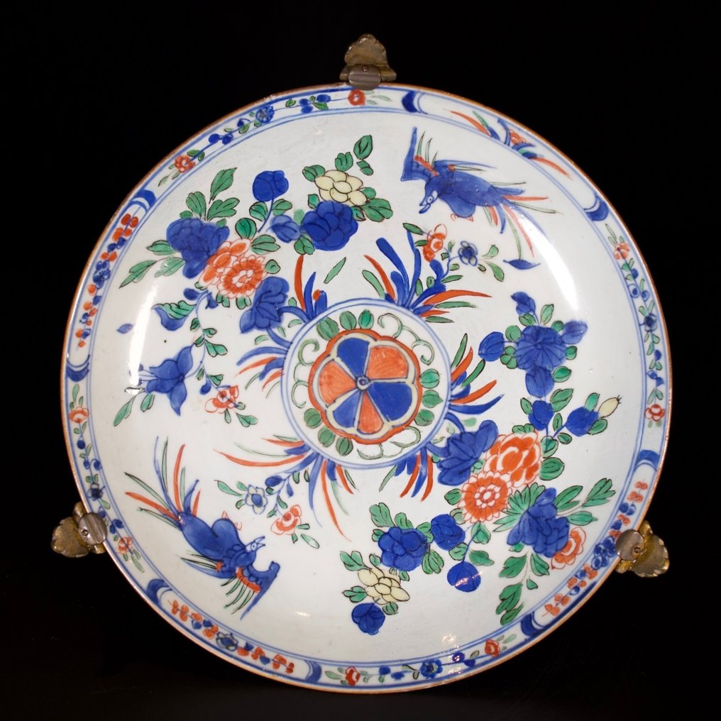 Dish - Coupe en porcelaine à décor de phénix sur une monture tripode - Porcelain #1.1