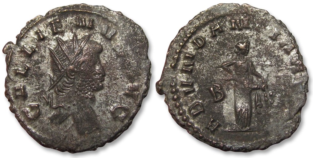 Römisches Reich. Gallienus (253-268 n.u.Z.). Antoninianus Group of 2x antoniniani: both Rome mint, SECVRIT PERPET reverse + ABVNDANTIA AVG reverse - #2.1