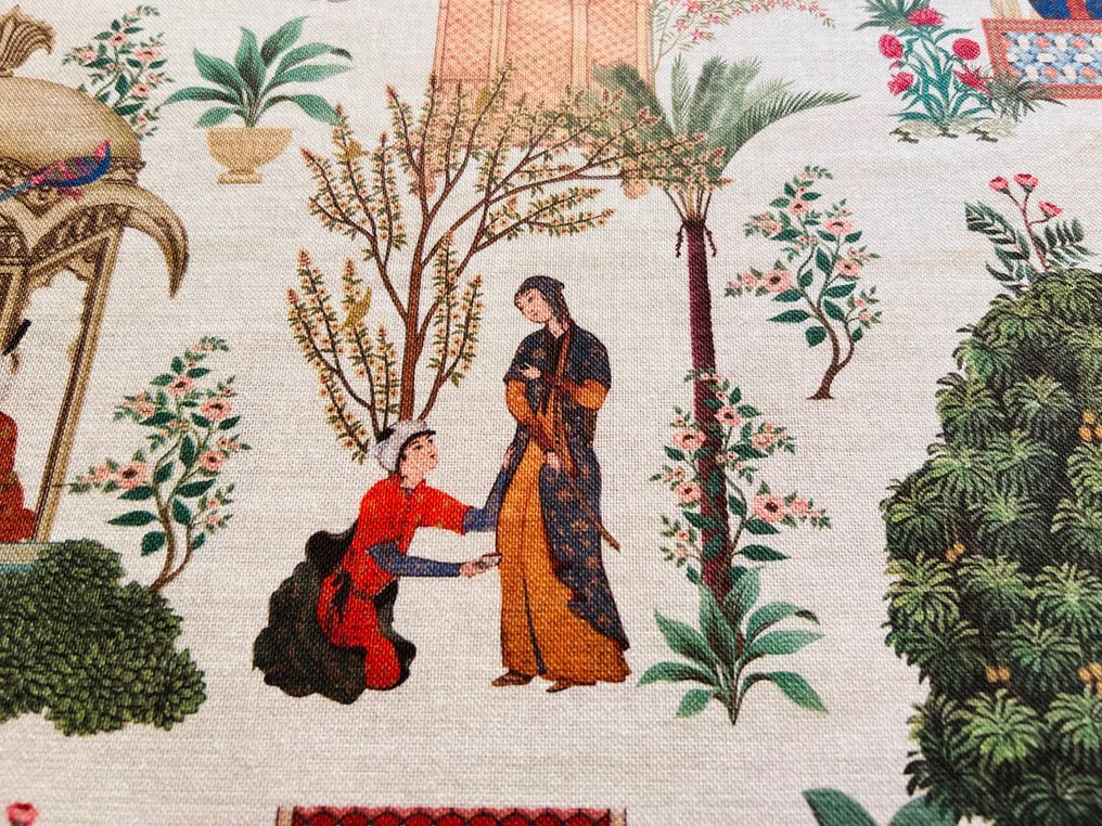 Raro ed esclusivo cotone tema paesaggio indiano ! - Upholstery fabric  - 300 cm - 280 cm #1.1