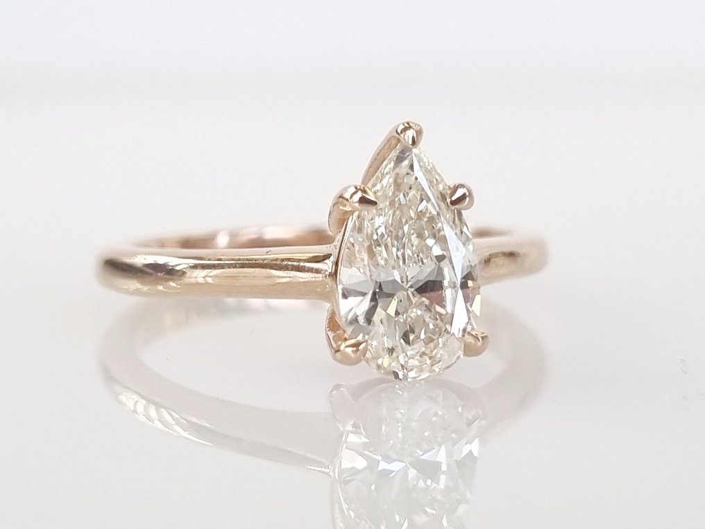 订婚戒指 黄金 钻石  (天然) #2.1
