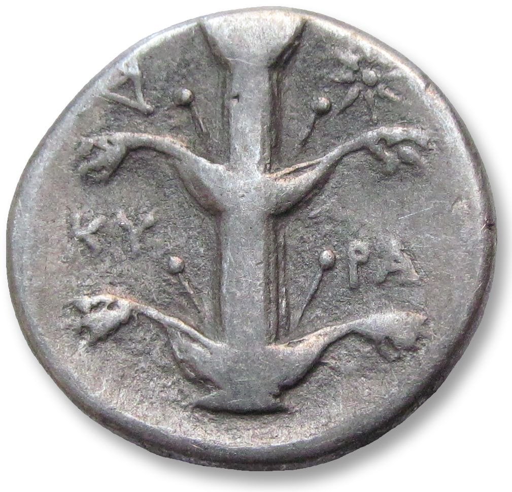 Cyrenaika, Kyrene. Didrachm time of Magas circa 294-275 B.C. - variety with star + monogram on reverse - EX CNG Triton XXVI, #1.2
