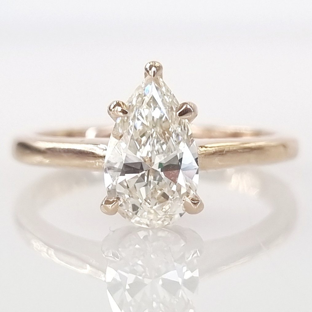 订婚戒指 黄金 钻石  (天然) #1.1