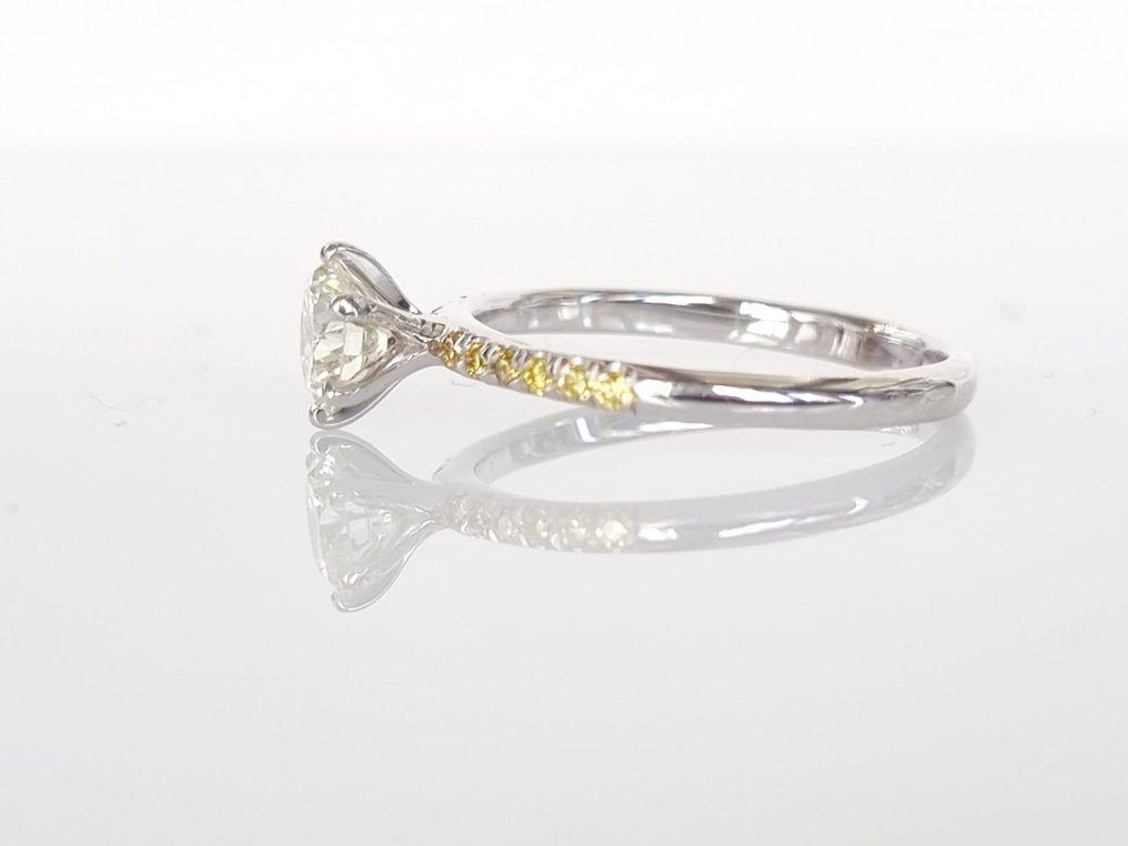 Anel - 14 K Ouro branco -  0.80ct. tw. Diamante  (Natural) - Diamante #2.2
