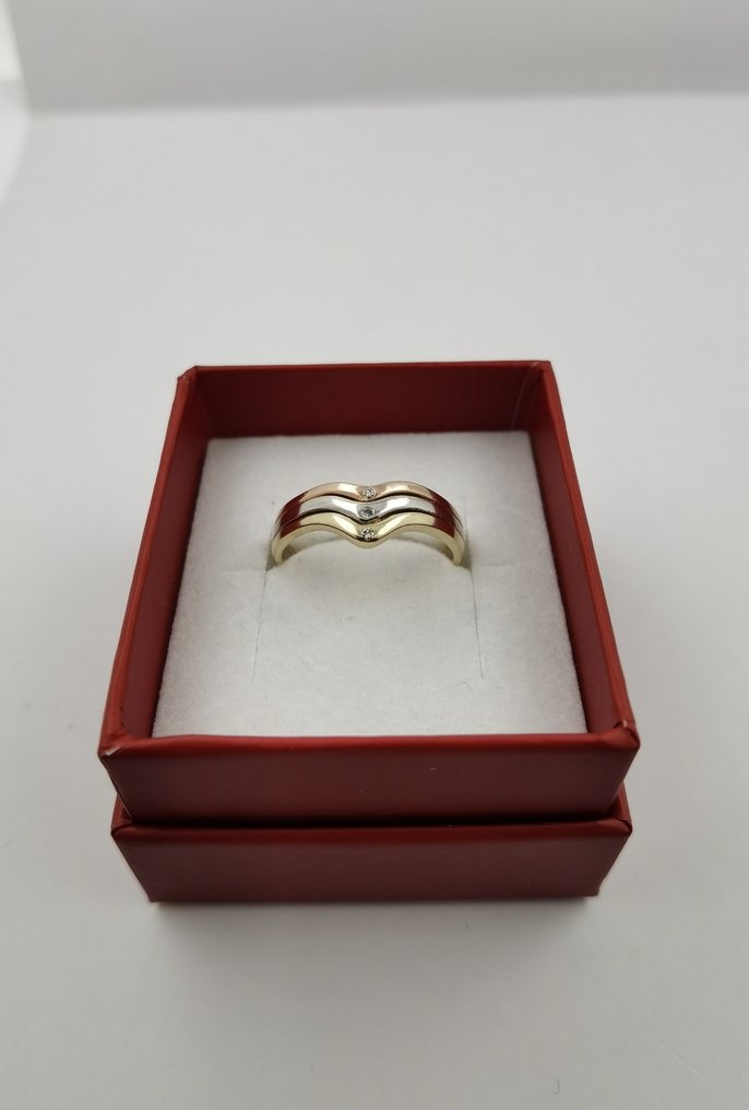 戒指 - 14K包金 白金, 黄金 - 钻石 #3.2