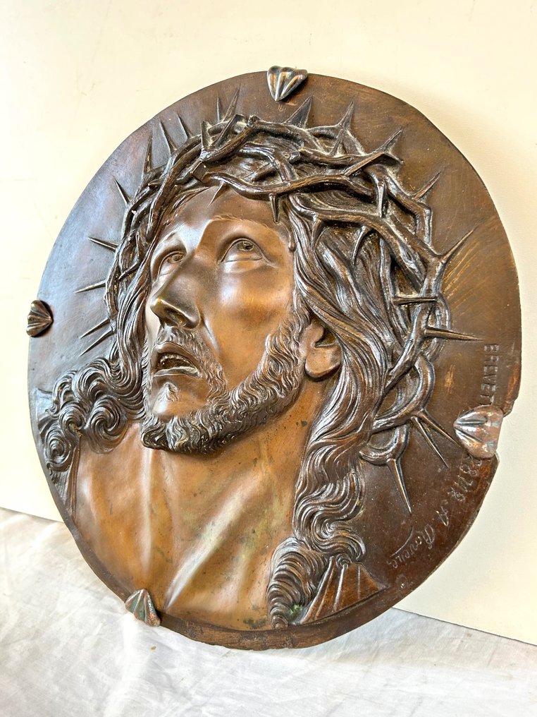 A. Rovere - Relief, Passione di Gesù - 31 cm - Bronze, Plaque en bas-relief #1.1