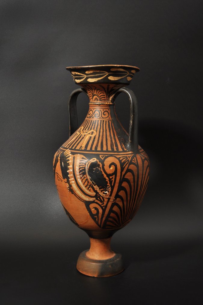 Grecia Antică, Magna Graecia Ceramică Amforă cu figuri roșii din Apulia cu test TL - 38 cm #3.2