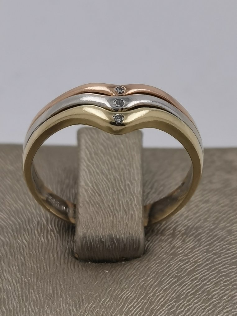 Ring - 14 karat Gulguld, Hvidguld - Diamant #1.1