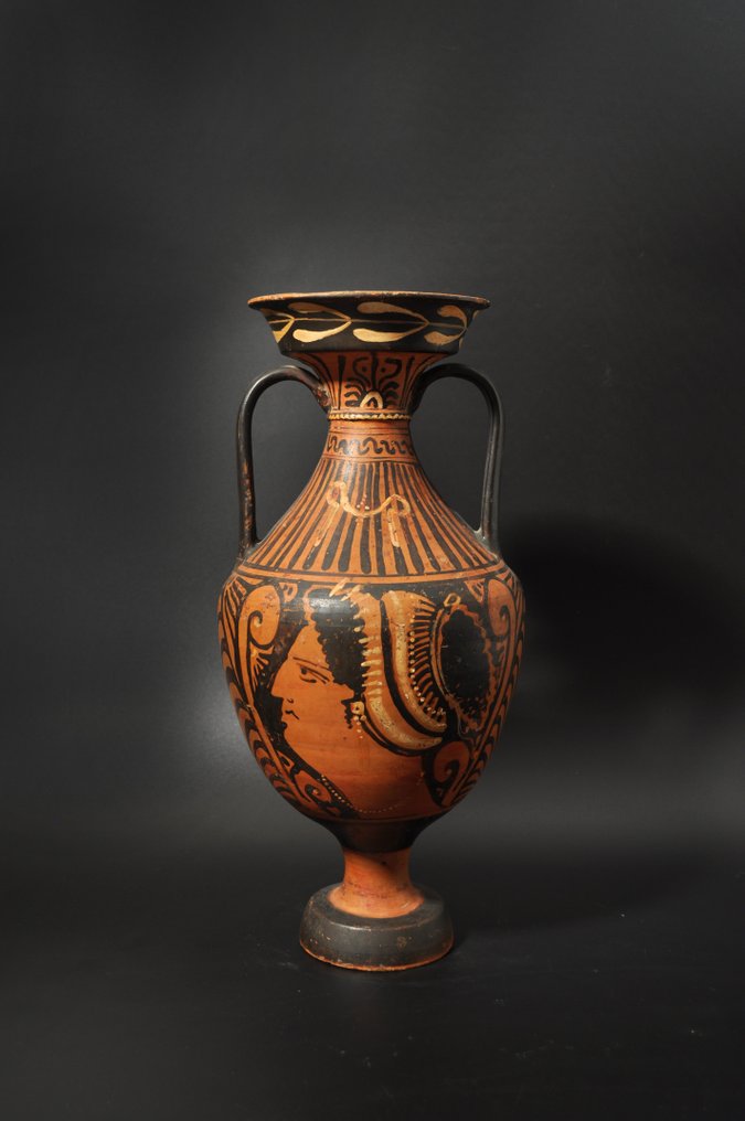 Grecia Antică, Magna Graecia Ceramică Amforă cu figuri roșii din Apulia cu test TL - 38 cm #2.2
