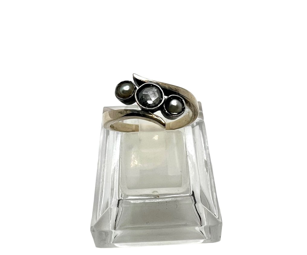 Ingen mindstepris - Ring Gulguld Diamant  (Natur) - Perle #3.2