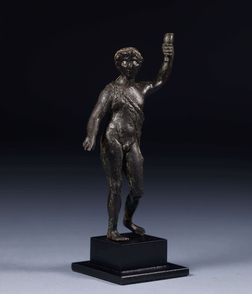 Roma Antiga Bronze Escultura do Deus Baco com licença de exportação espanhola - 15 cm #2.2