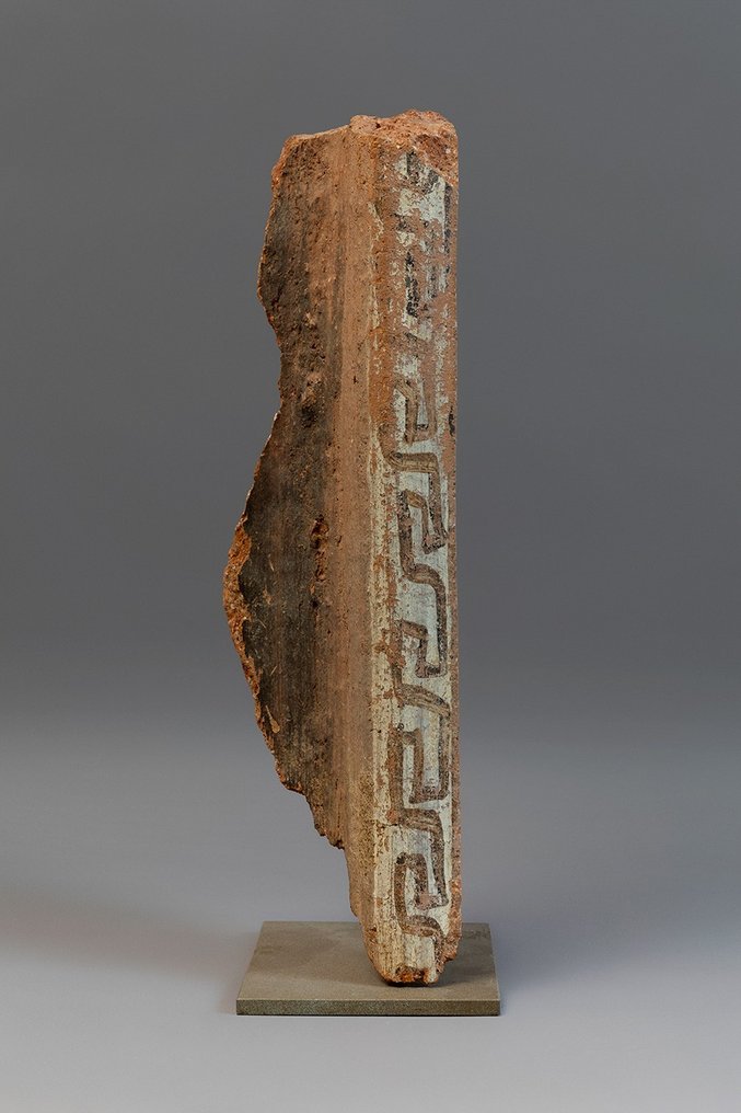 Ógörög, Clazomenae Terrakotta Szarkofág töredék. Kr.e. 6-5. 42,5 cm H. TL Teszt! Spanyol kiviteli engedély. #1.2