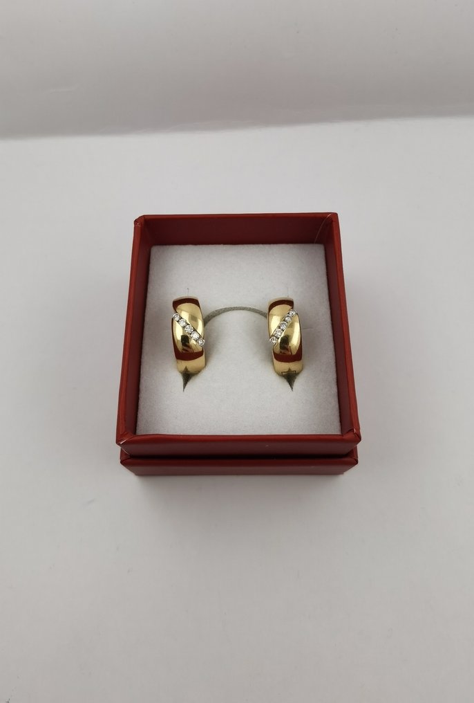 耳环 - 18K包金 黄金 - 钻石 #1.2