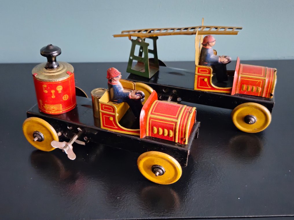 Fischer  - Tin toy Brandweer Auto Set - 1900-1910 - Germany #2.1