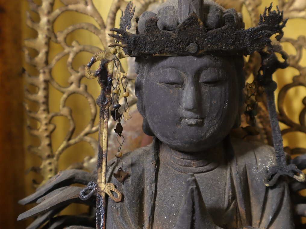 Senju Kannon 千手観音 (Thousand-Armed Avalokiteshvara) in Zushi Altar Cabinet - Træ - Japan - Edo-perioden (1600-1868) #3.1