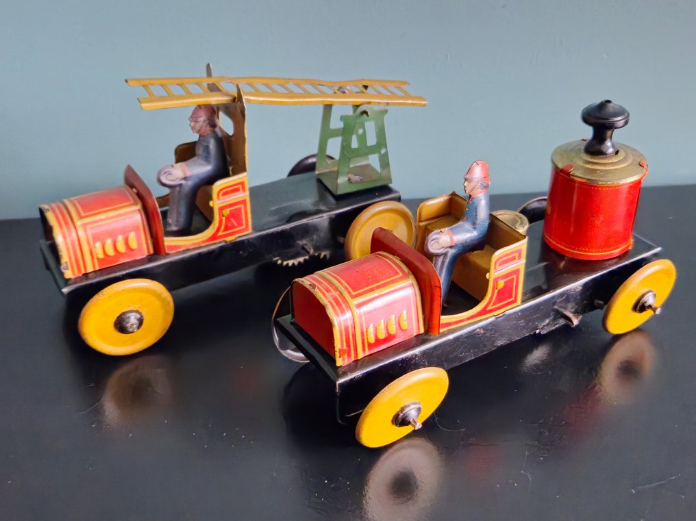 Fischer  - Tin toy Brandweer Auto Set - 1900-1910 - Germany #1.1