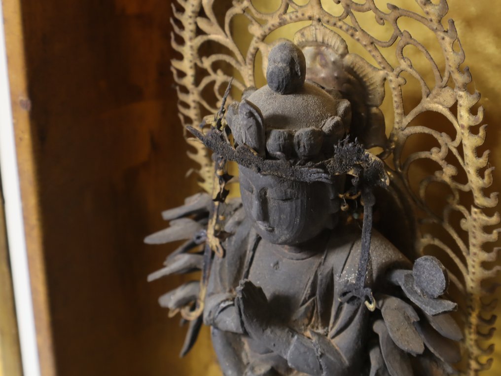 Senju Kannon 千手観音 (Thousand-Armed Avalokiteshvara) in Zushi Altar Cabinet - Træ - Japan - Edo-perioden (1600-1868) #2.2