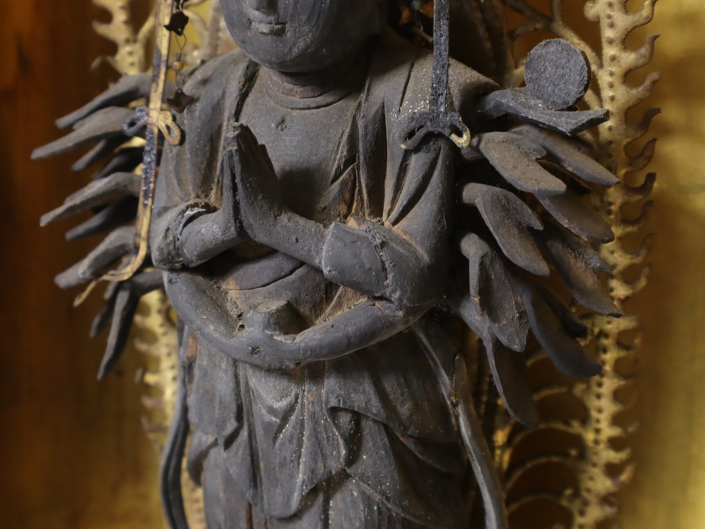 Senju Kannon 千手観音 (Thousand-Armed Avalokiteshvara) in Zushi Altar Cabinet - Træ - Japan - Edo-perioden (1600-1868) #3.2