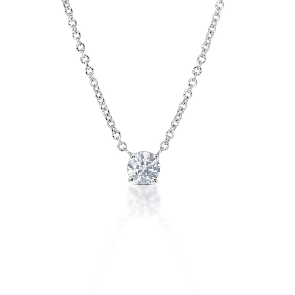 Necklace White gold Diamond  (Natural)  #1.1