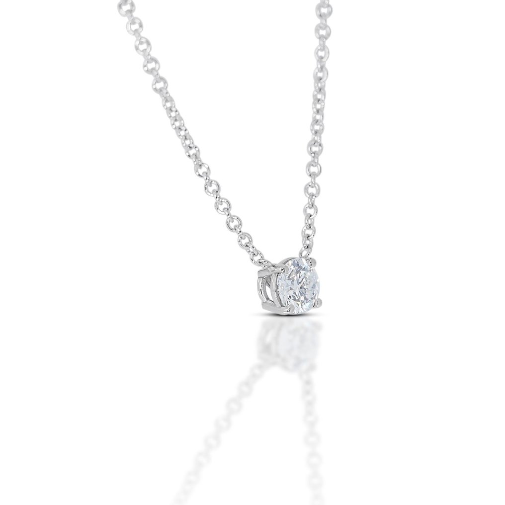 Necklace White gold Diamond  (Natural)  #1.2