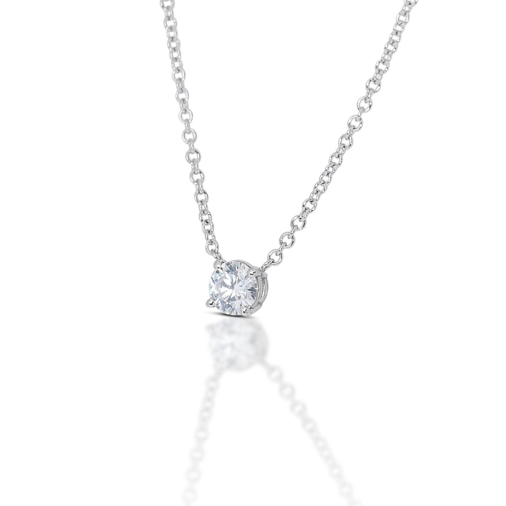 Halsband Vittguld Diamant  (Natural) #3.1