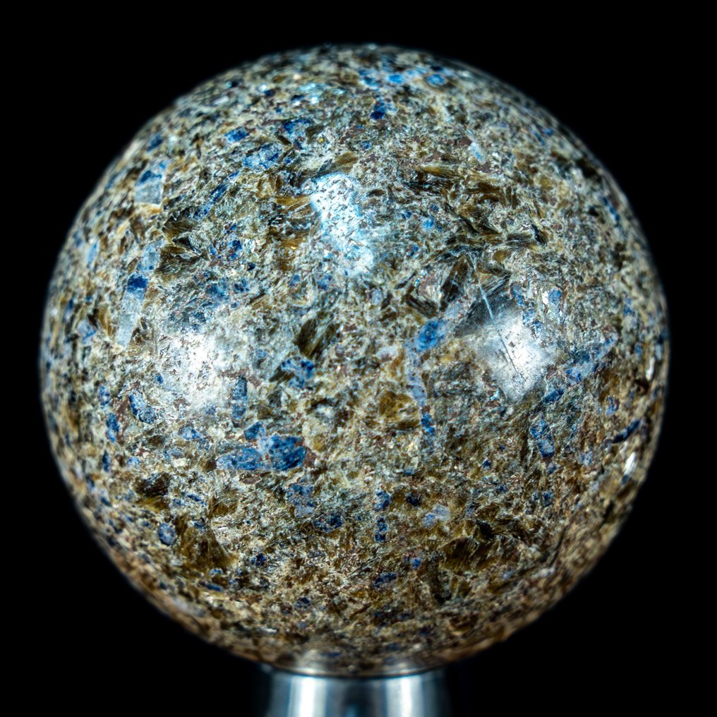 深蓝色云母蓝宝石水晶 来自肯尼亚的未经处理球体，1904.85 克拉- 380.97 g #2.1